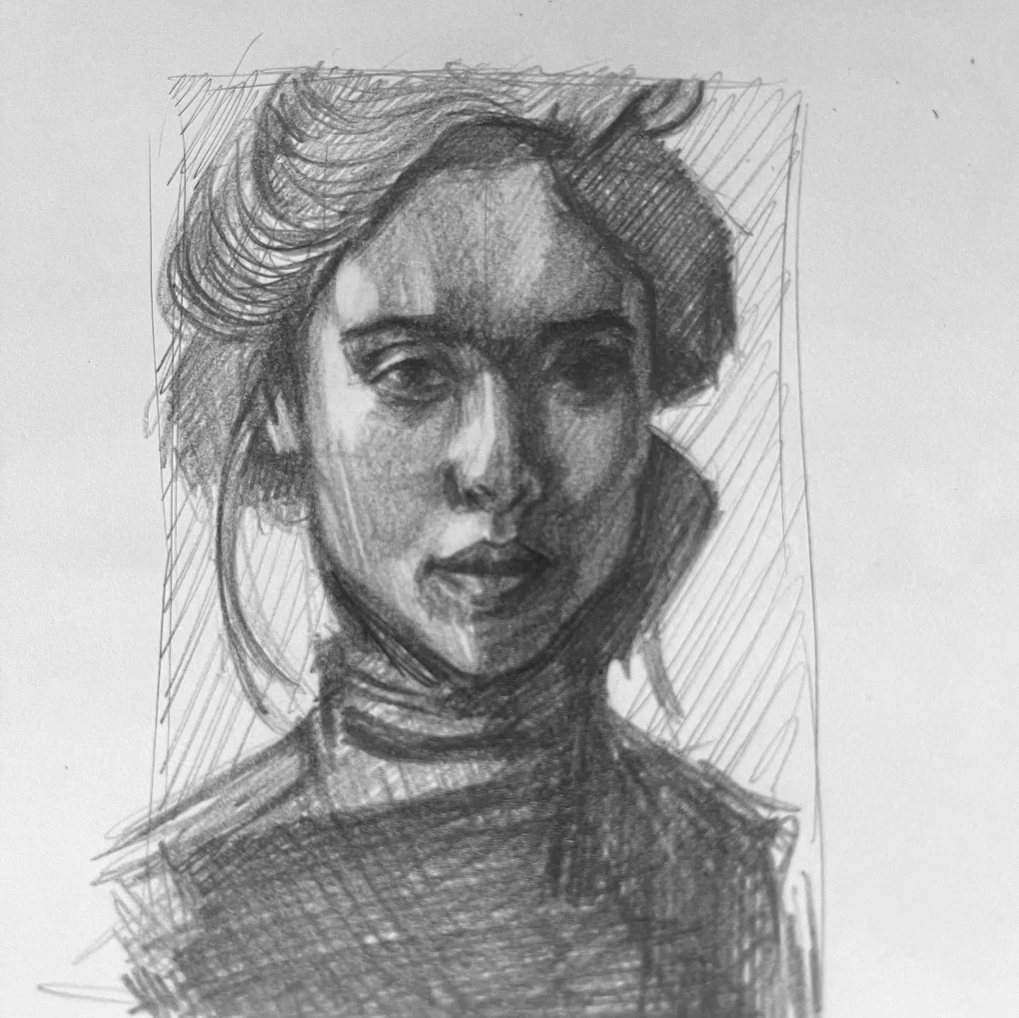 Pencil portrait sketch of a woman