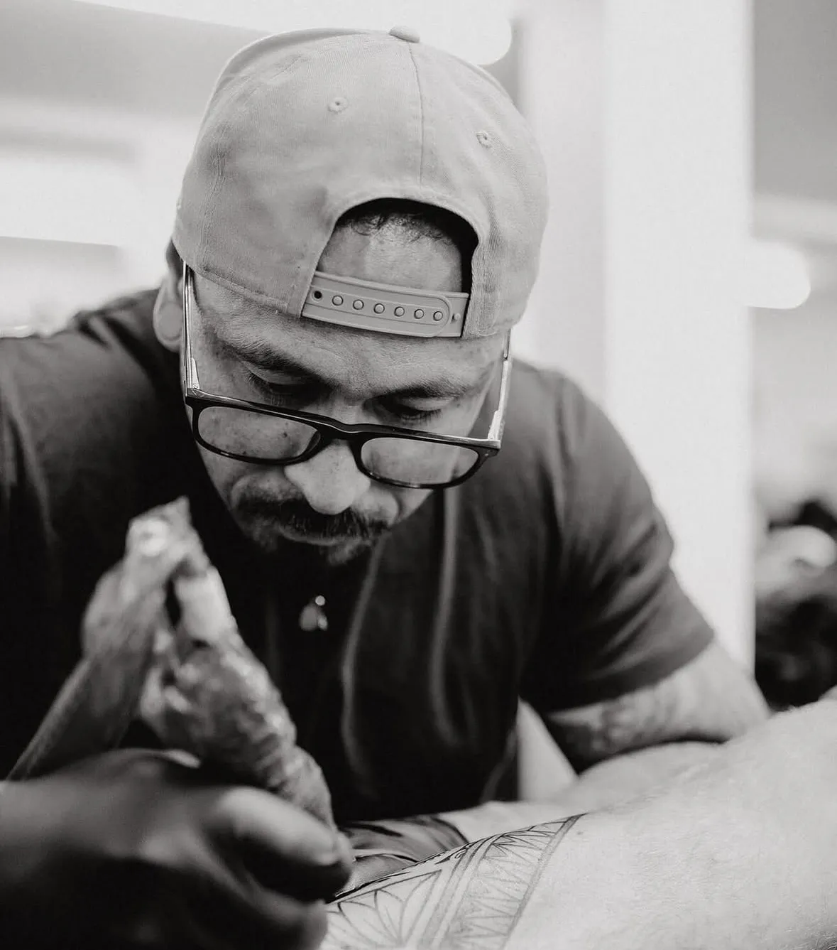 Dwain Aiono working behind the needle