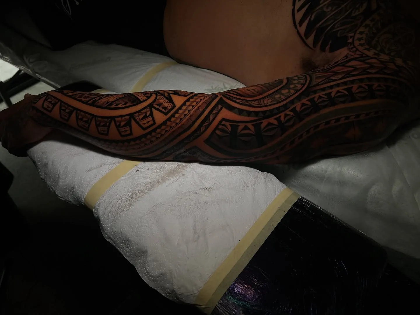 Polynesian tatau leg piece